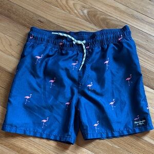 Abercrombie & Fitch Navy Flamingo Swim Trunks